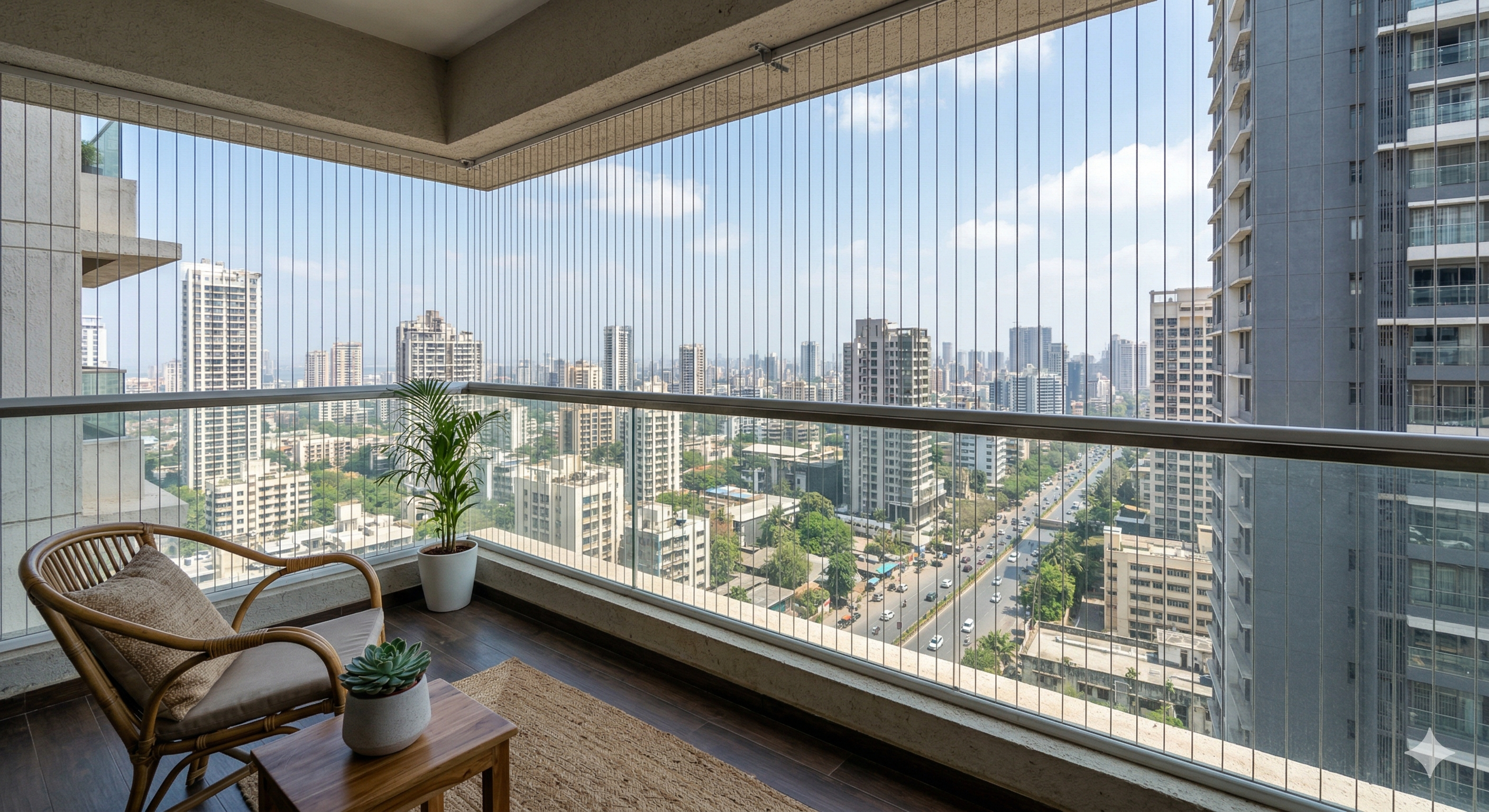 High-Rise Balcony Grill — HITEC City